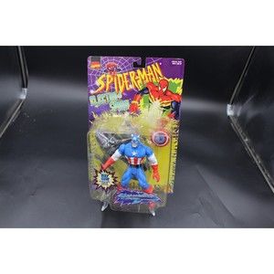 VINTAGE MARVEL SPIDER-MAN ELECTRO SPARK CAPTAIN AMERICA NEW  TOYBIZ 1997